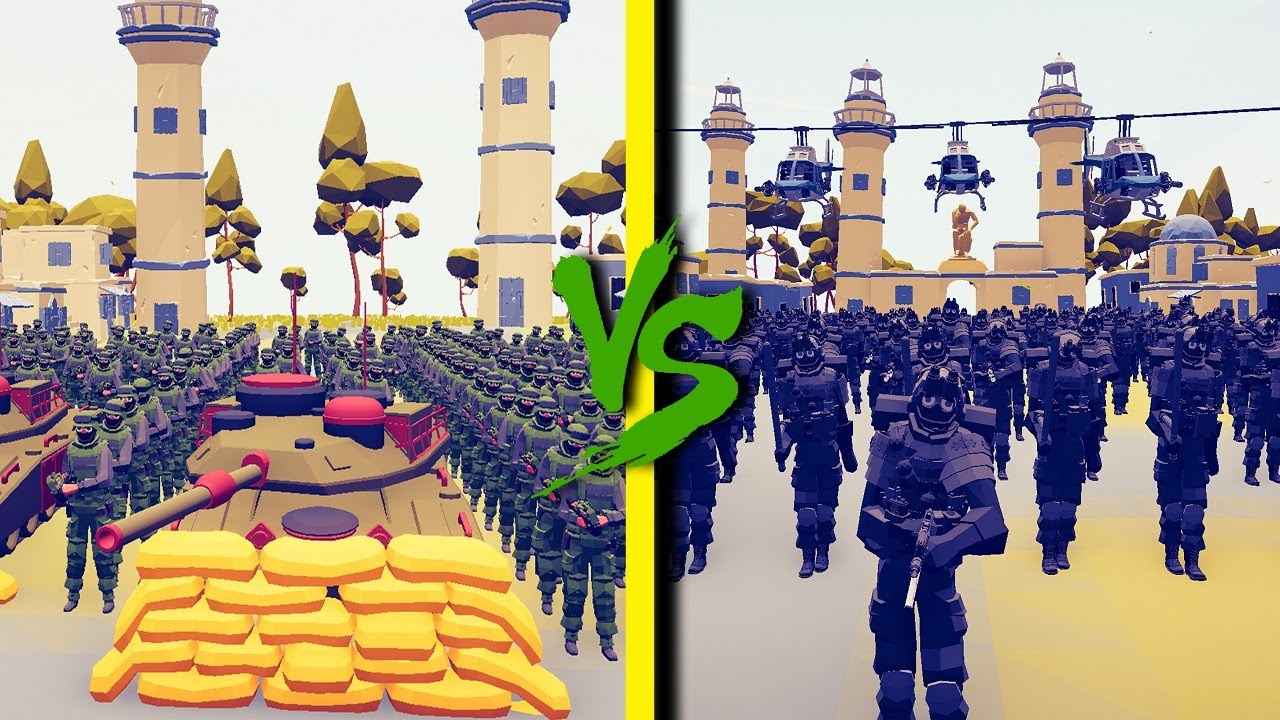 SWAT TEAM vs MILITARY TEAM - Totally Accurate Battle Simulator TABS