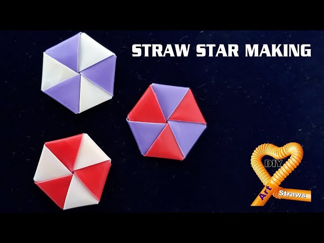 Straw star making - How to Fold Star using straw 