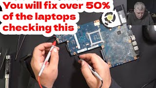 Motherboard repair tips & tricks  Toshiba C850 laptop not charging, not turning on  a simple test