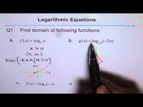 Find Domain of Logarithmic Functions Q1