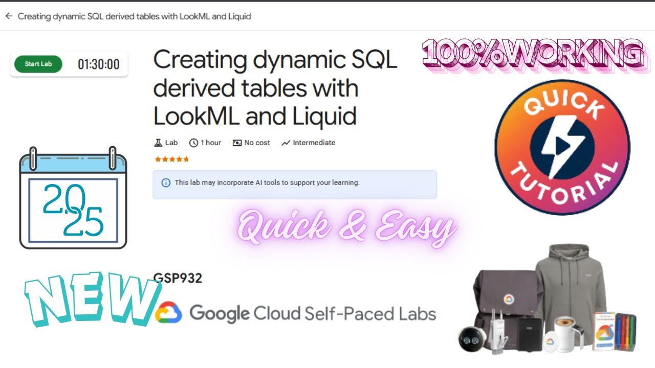 Creating dynamic SQL derived tables with LookML and Liquid | GSP932 | # ...