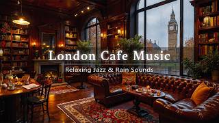 Cozy London Cafe Ambience in Autumn 🍂 Smooth Piano Jazz & Relaxing Rain Sounds for Study, Focus screenshot 1
