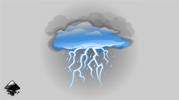 Cloud with lightning and rain in Inkscape