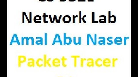 CS332L Amal Abu Naser Cisco Packet Tracer Lecture 1