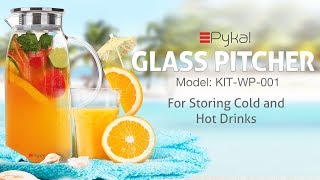 The Best Glass Pitcher 2017- Borosilicate Heat Resistant Glass Jug with Stainless Steel Lid by Pykal