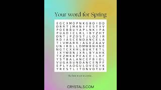 Your word for spring! Share yours below 🥰 #crystalsdotcom #crownchakra #toolsforeverydaymagic #cross