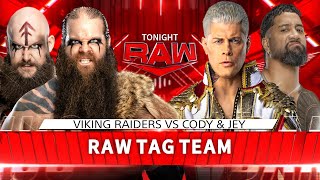 WWE2K24 | The Viking Raiders vs. Cody Rhodes & Jey Uso | Raw Tag Team Championship Match