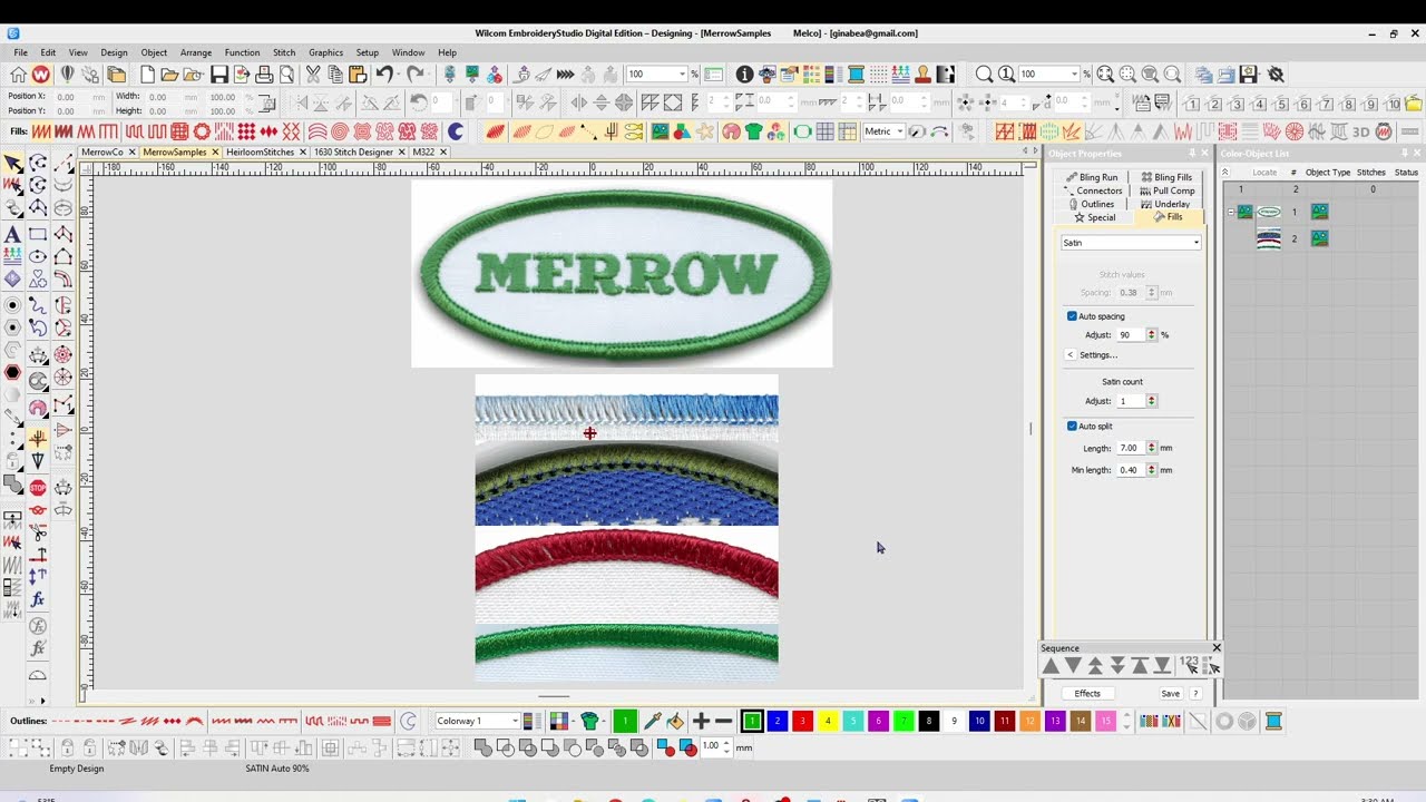 Faux Merrow Digitized in Wilcom