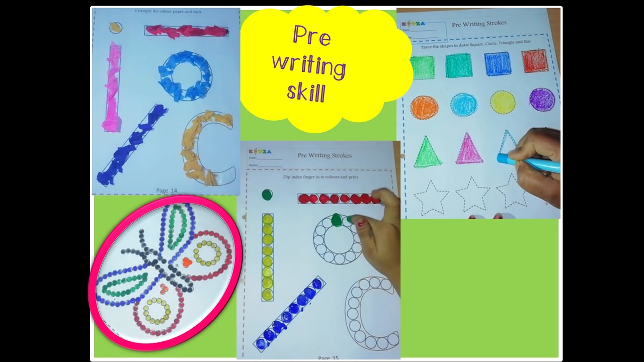 basic strokes for nursery children pre writing activities worksheet to make kids write fine motor youtube