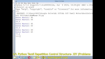 A/L Python Control Structure Repetition XIV - (Problems 35 - 36) - learnbyself.com