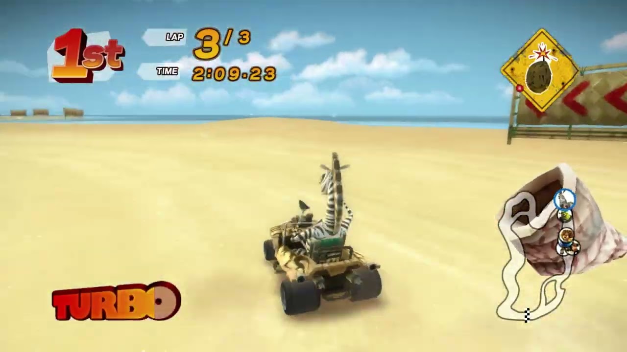 Marty racing in Zany Zoo Cup (100cc) - Madagascar Kartz