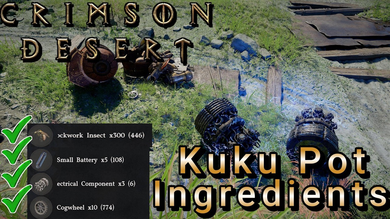 Crimson Desert: How to find Cogwheels, Small Batteries, Electrical ...