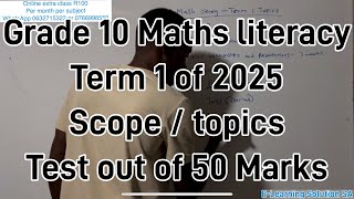 Grade 10 Maths Literacy Term 1 | Topics & Scope for Test 2025 (Test out of 50 Marks) screenshot 2