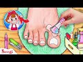 Seegi tries on red shoes  funny ingrown toenail removal  asmr stop motion paper