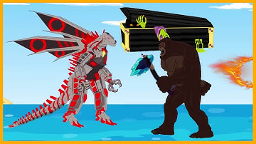 GODZILLA vs SHARKZILLA, GHIDORA, KING KONG - Godzilla Cartoon Compilation_08 - Coffin Meme Cover
