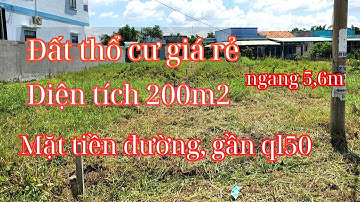 Đất Cần Giuộc. Diện tích 200m2 thổ cư, 2 măt tiền, ngang 5,6m, đường 2 xe tải tránh nhau, SHR