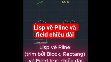 Lisp DPAF vẽ đường Polyline (Trim-cắt bởi Block, Rectangle) và Field text chiều dài trong AutoCAD