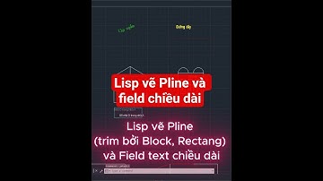 Lisp DPAF vẽ đường Polyline (Trim-cắt bởi Block, Rectangle) và Field text chiều dài trong AutoCAD