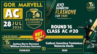 JOSHUA   WILLIAM (FEARLESS) VS GALLANT   VALENCIA (ZEUS) | AC #20 R16 | AYO BADMINTON FLASHONE 2026