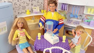 Готовим Завтрак Кухня Для #Барби Игрушки для девочек Мебель для Кукол