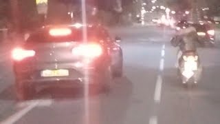 MOPED THIEF CRASHES INTO SUV! (short video)