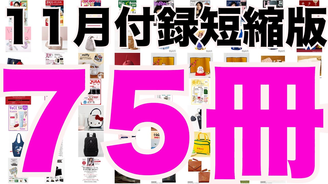 雑誌付録】短縮版11月発売予定の付録まとめ(2025/11/1～11/30分 75冊
