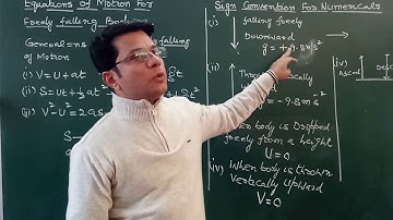 Sign conventions For Freely Falling Bodies.