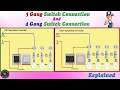 3 Gang & 4 Gang Switch Connection / How to Wire Three Gang & Four Gang Light Switches / Explained