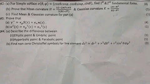 Differential Geometry paper Solution | GCUF Papers Solutions | BS math 5th semester papers Solutions