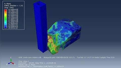 #crash #car structure - steel column using #abaqus
