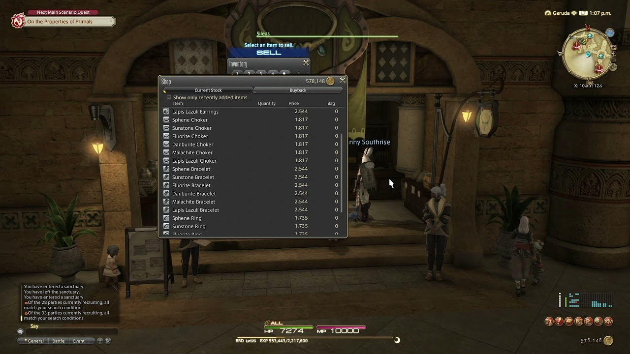 Sunstone Bracelet - W of A - Sileas, Ul'dah Steps Of Thal - Final Fantasy XIV - A Realm Reborn