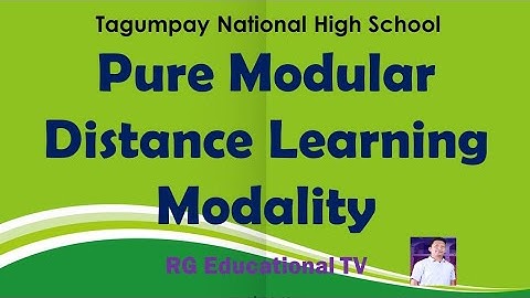 Pure Modular Distance Learning Modality (MDL 2)/ RG Educational TV