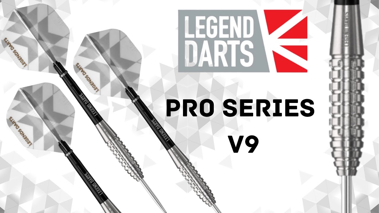 Legend Darts - Pro Series V9 - 90% Tungstène - 26g - Fléchettes Pointes  Acier 