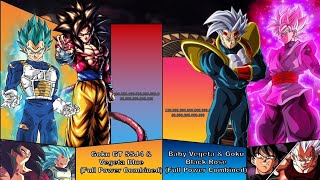 GT Goku & DBS Vegeta vs Baby Vegeta & Goku Black - Power Levels - DBZ/DBS/DBGT