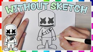 How To Draw Fortnite Marshmello Easy Drawing Youtube