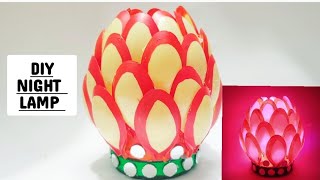 DIY Night glowing lamp From waste Plastic Spoons.#video #trending .