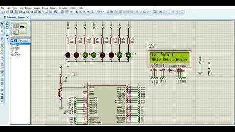Simulasi Proteus  LCD & Void Mikroprosesor Atmega32