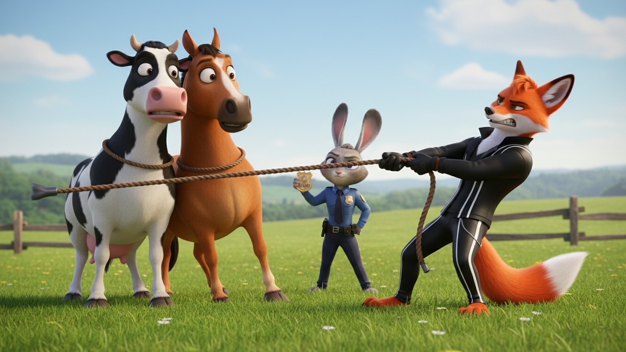 Fox Thief at Old MacDonald’s Farm 😱 | Rabbit Officer Saves the Animals! 🐄🐎 | Moral kids story