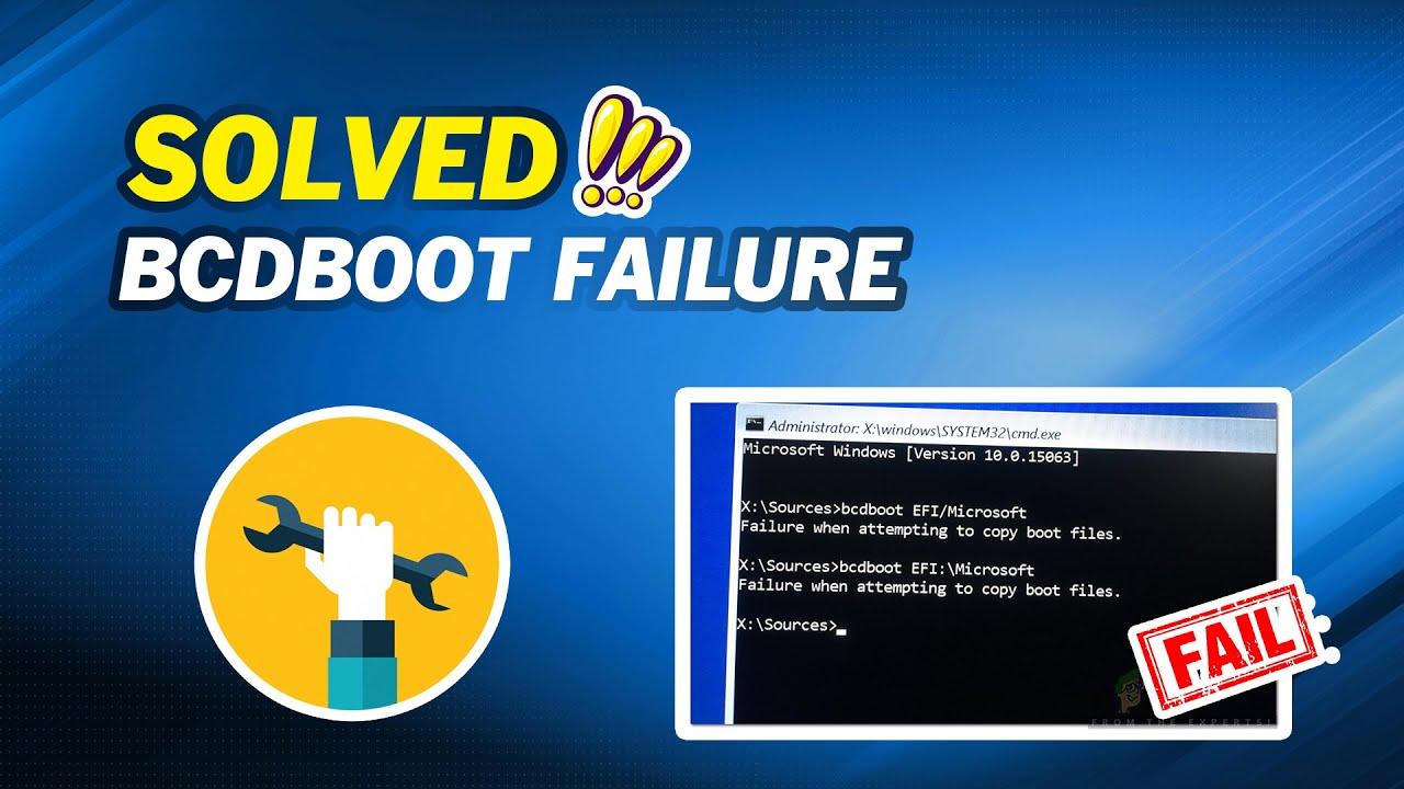 Bcdboot Fehler Beim Kopieren Der Startdateien How to Fix BCDboot Failure When Attempting to Copy Boot Files - YouTube