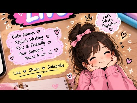 writting my cute subscribers name's 🦄🧿 #live#names#typing - YouTube
