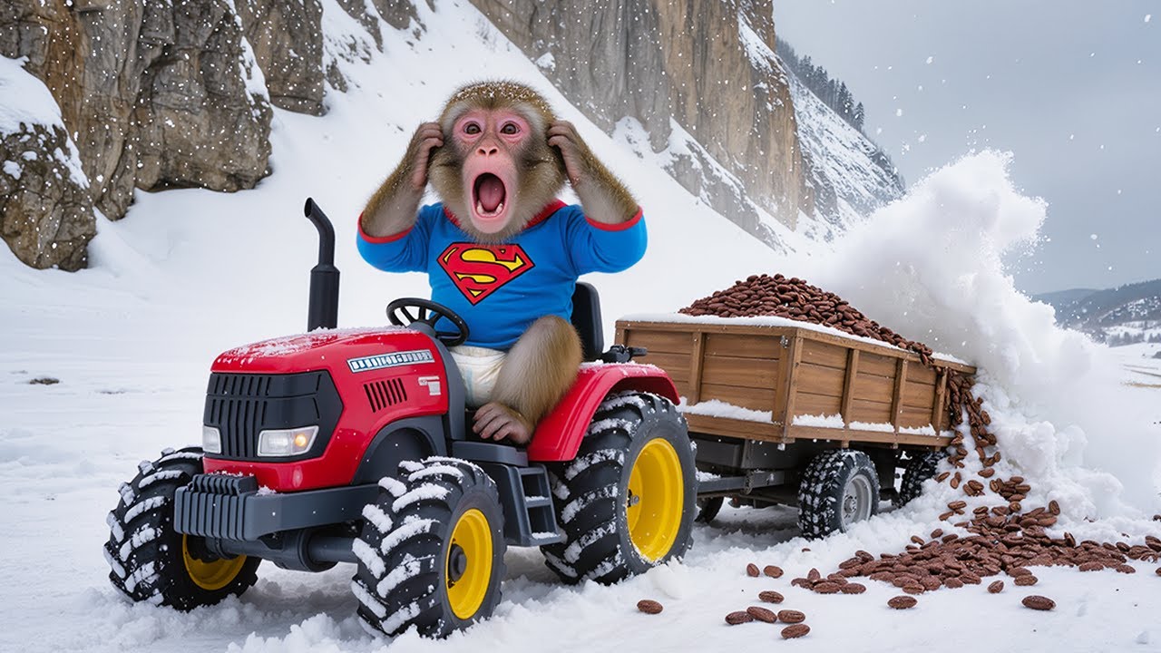 😱🚜 Caca the monkey FACES DISASTER ON THE SNOWY ROAD — WHAT HAPPENED?!