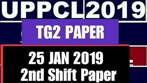 UPPCL TG2 PAPER 2019 | 25 JAN 2019 2ND SHIFT PAPER | COMPUTER