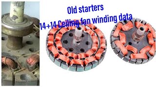 14+14 Ceiling fan Winding data old starter youtube youtubeshorts oldmodel