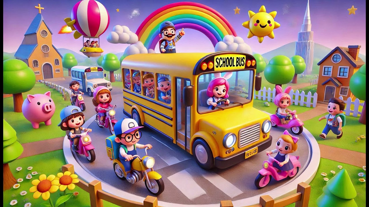 Imaginary School Bus Ride | Nursery Rhymes & Kids Songs