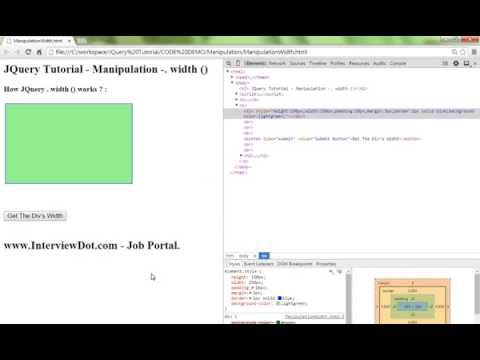 WIDTH METHOD IN JQUERY DEMO