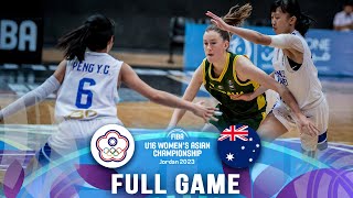 Chinese Taipei v Australia | Full Basketball Game | FIBA U16 Women's Asian Championship 2023