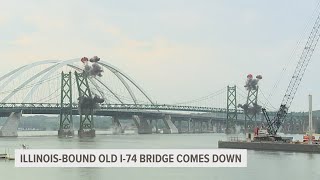 Illinois-bound old I-74 Bridge crashes down