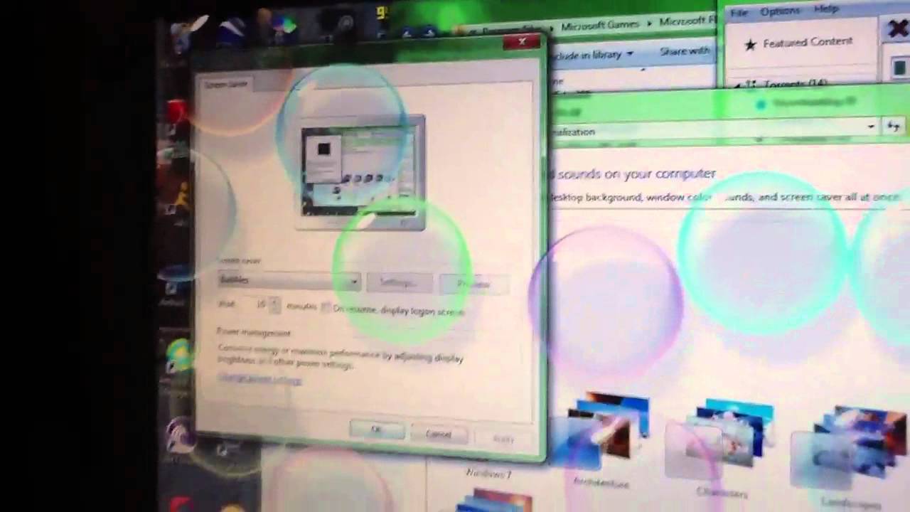 Windows 7 Bubble Screen Saver Issue On My Laptop - YouTube
