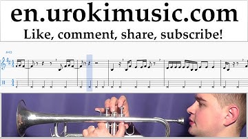 How to Play Trumpet Dua Lipa - New Rules Tabs Part#2 um-i352