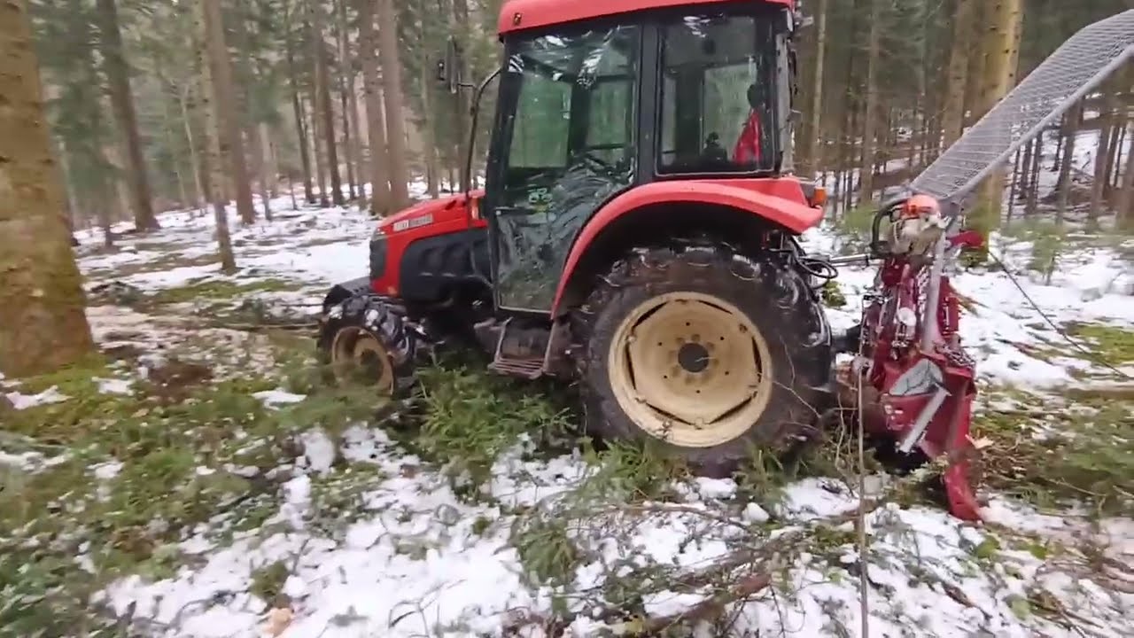 Winter Winching in the Snow - Farming POV